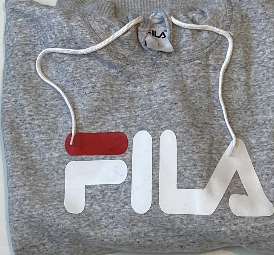 FILA Felpa con Cappuccio Uomo Colore Grigio Abbigliamento Sportivo Logo Pullover Felpa Taglia S