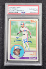 1983 TIM RAINES Signed Topps Baseball Card-HALL OF FAME-MONTREAL EXPOS-PSA