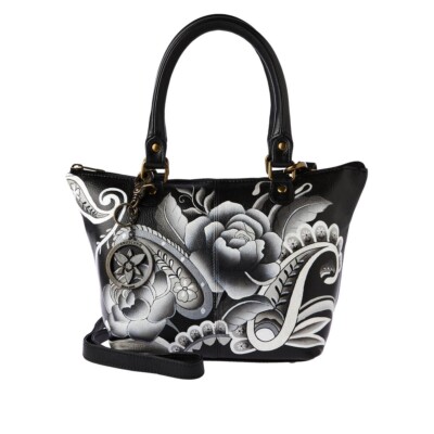 Anuschka Hand-Painted Leather Shoulder Tote w/ Dust bag and