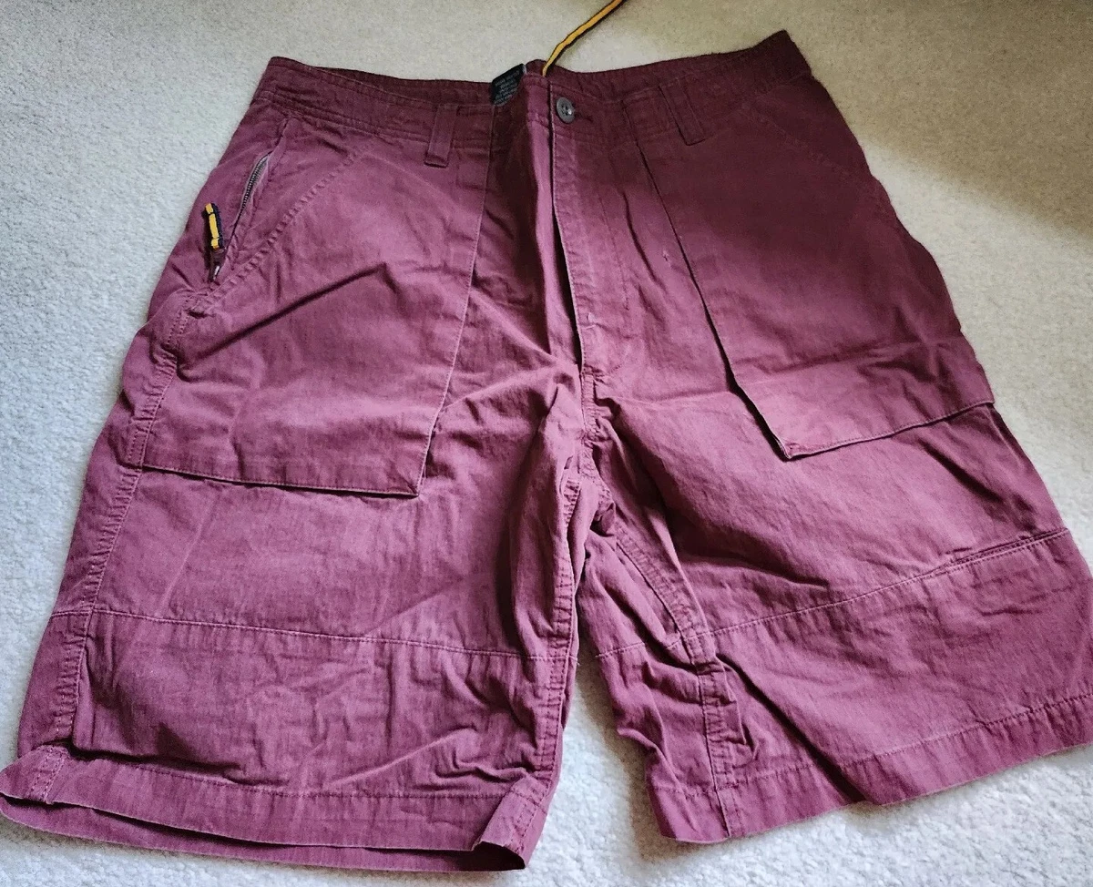 Gap Chino Shorts Mens 34 Flat Front Burgundy Red eBay