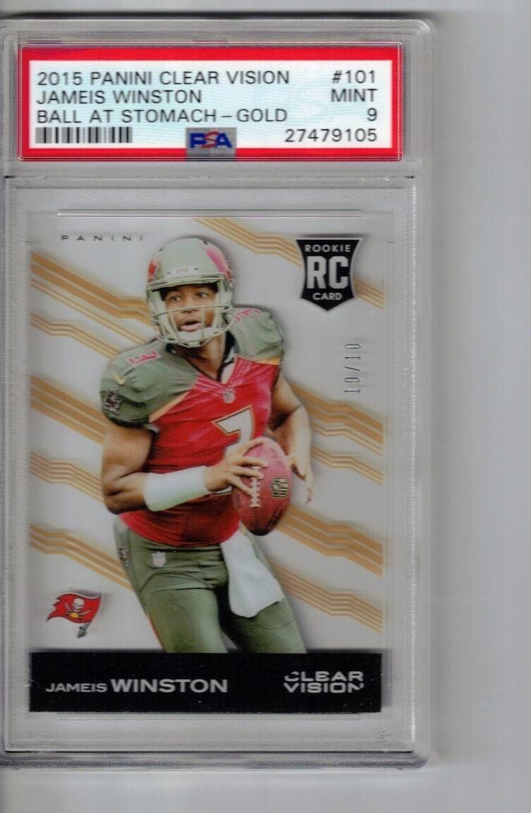 Jameis Winston Panini Clear Vision #101 Ball at Stomach-Gold