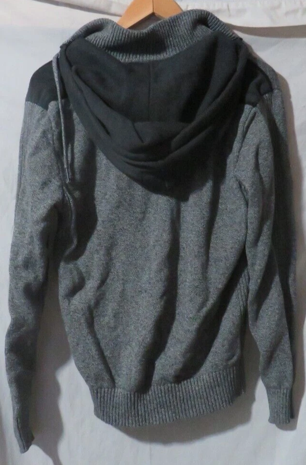 Buffalo David Bitton Sweater Adult M Gray Black Hoodie Sweatshirt Full Zip Mens - Image 2 of 4