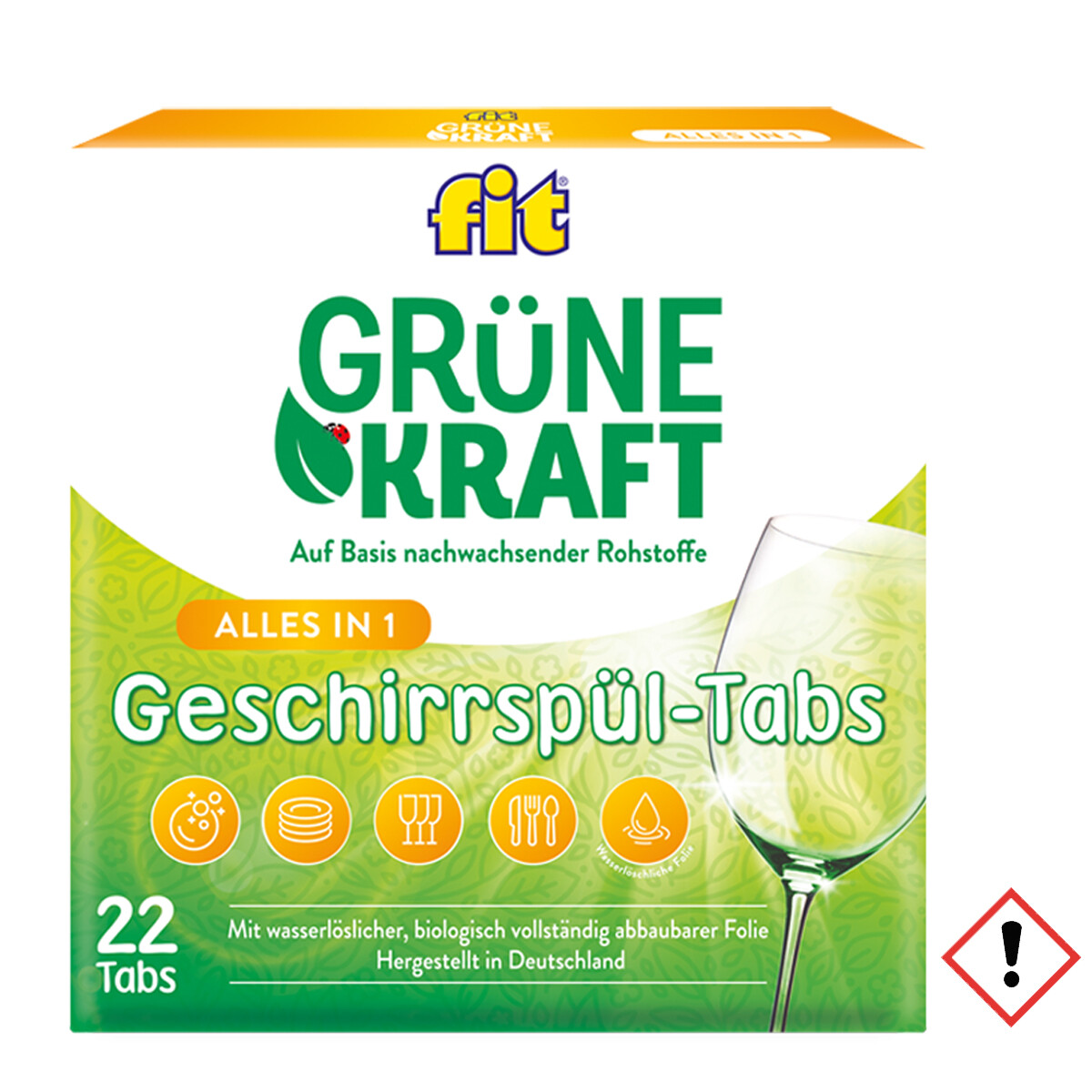 Fit Grüne Kraft Alles in 1 Tabs für ein optimales Spülergebnis 22er