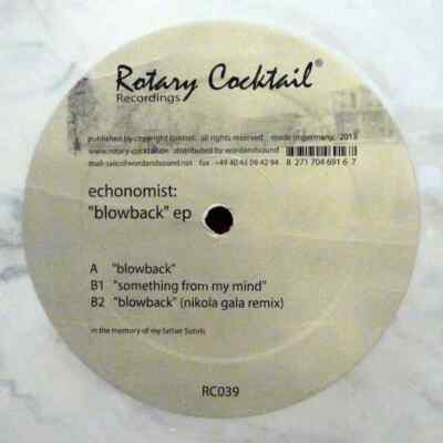 Echonomist Blowback EP WHITE MARBLED Vinyl Single 12inch NEW OVP Rotary Coc