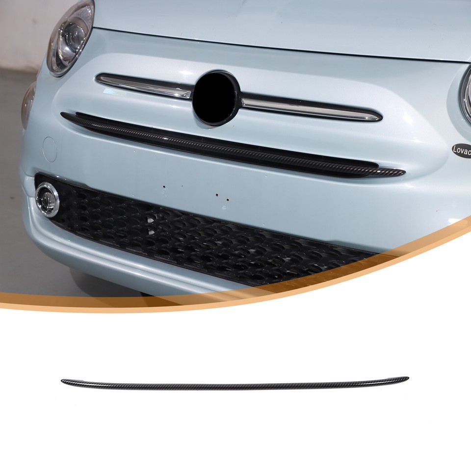 ABS Carbon Fiber Bumper Grille Accent Trim Cover Strip For Fiat 500