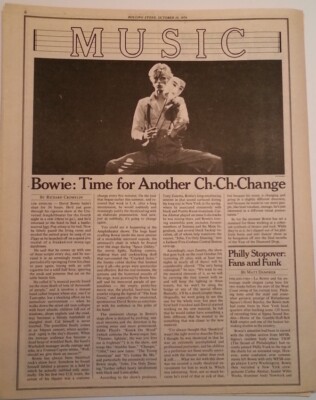 DAVID BOWIE 'time for a change' 1974 UK ARTICLE / clipping
