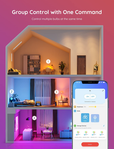 Govee Smart Light Bulbs, Color Changing Light Bulb, Work with Alexa and Google A - Picture 5 of 12