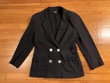 VINTAGE Express Compagnie Internationale Blazer Women s Medium Black 90s