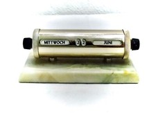 antik Ewiger Kalender Tischkalender Messing Onyx Schreibtischdeko Vintage Top! 