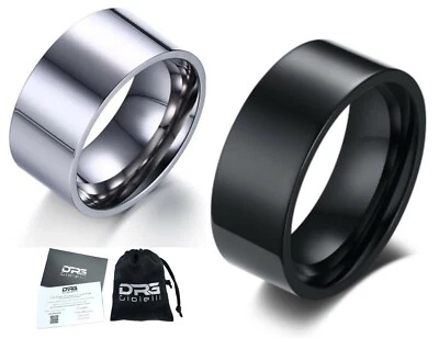 DRG GIOIELLI Fascia Anello Fede Acciaio Inox Uomo Donna Nero Argento semplice