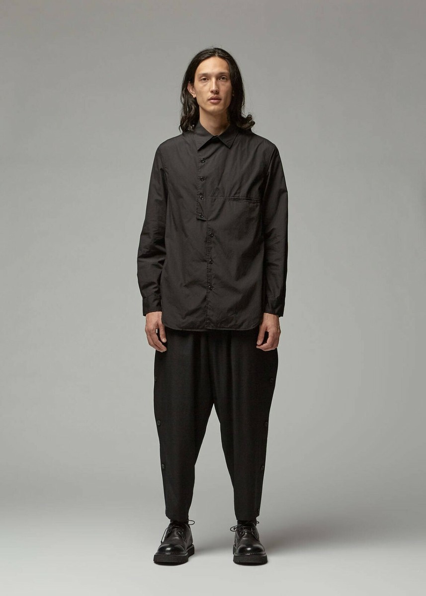 YOHJI YAMAMOTO MENS CHAIN STITCH ASYMMETRICAL SHIRT SIZE 2 YOHJI YAMAMOTO MENS CHAIN STITCH ASYMMETRICAL SHIRT SIZE 2