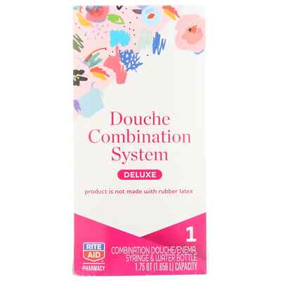RITE AID Douche Combination System - Deluxe -Bottle & Enema Syringe Kit - NEW!