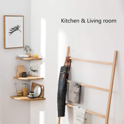 Scaffali Galleggianti In Legno Ad Angolo A Parete Parete,rustico - Foto 6