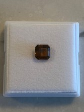 Citrine Facet Gem, Flawless honey orange gold, 3.1 ctw 9x9 mm Facet square cut