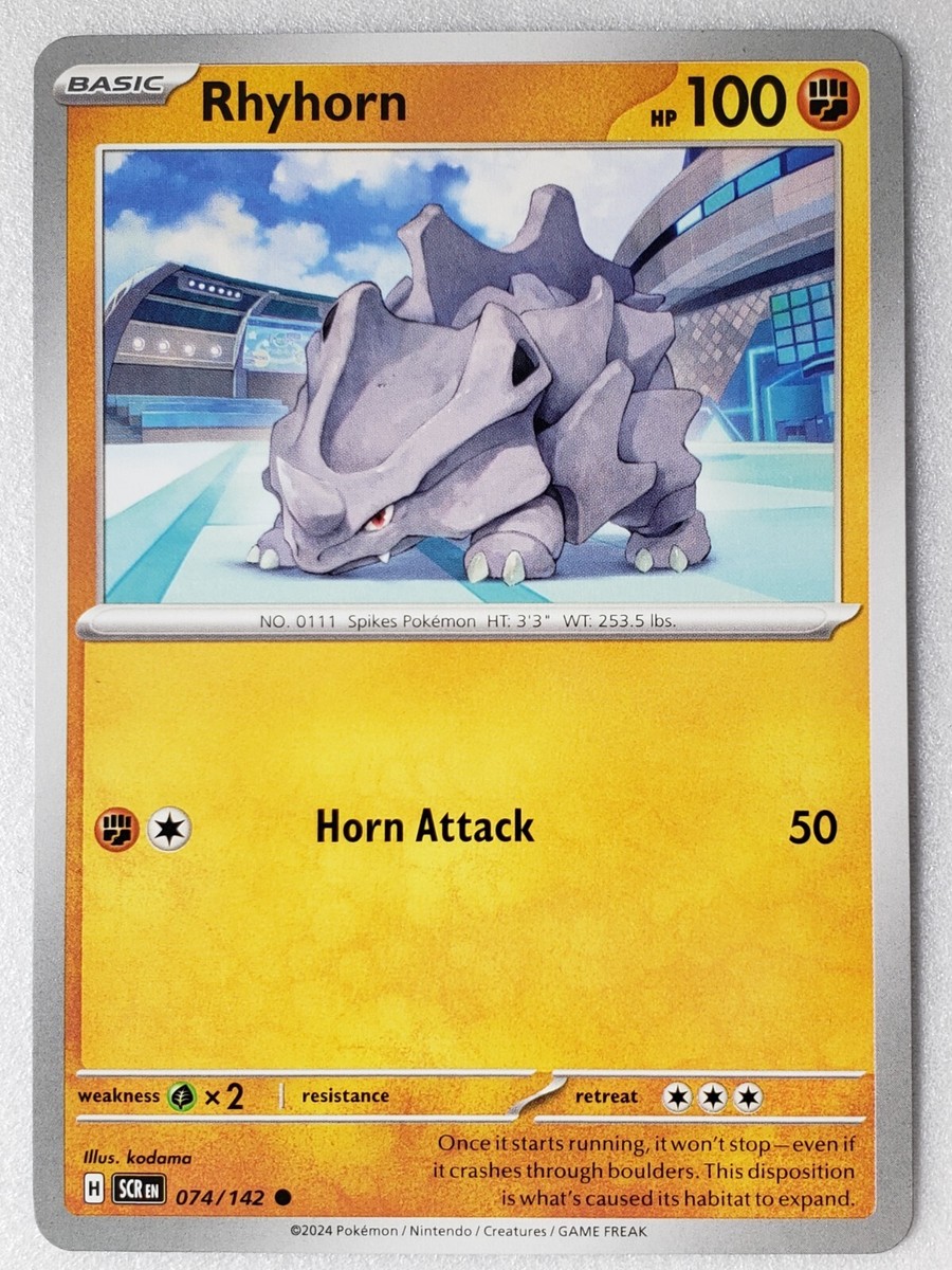 Rhyhorn 074/142 NM / M - Stellar Crown Pokemon Card - Kodama Art