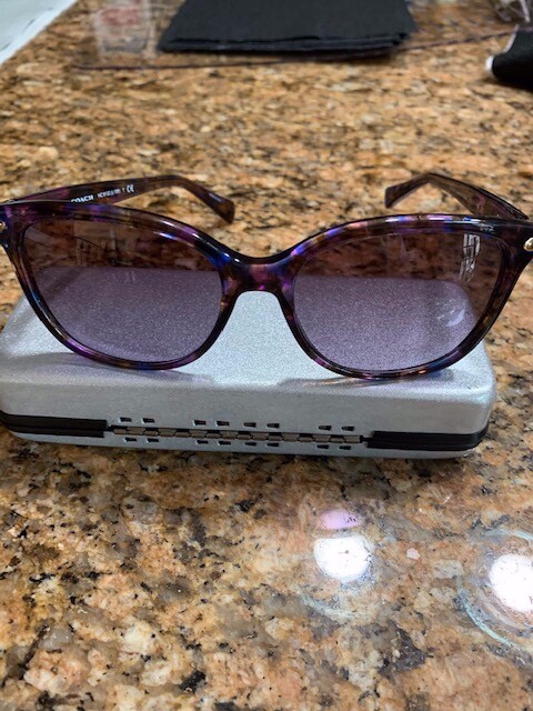 coach confetti purple glasses