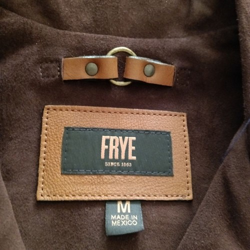 NWT FRYE Lamb Suede Leather Fringe Biker Western Moto Jacket Brown Sz Medium - Picture 12 of 13