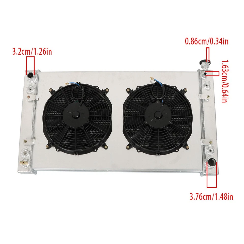 Labwork 3 Row Radiator+Shroud+Electric Fan 1988-1999 For Chevy GMC C/K 1500 2500 - Imagem 2 de 4