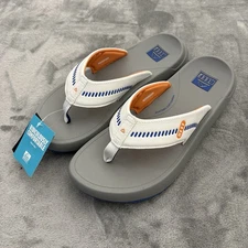 Reef Swellsole Cruiser Flip Flops Men's 13 Grey Orange White Blue NWT CJ5891