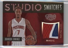 2015-16 Panini Gala Studio Swatches Crimson 7/10 Brandon Jennings #24 0c3