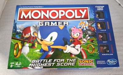 Monopoly Gamer Sonic The Hedgehog Hasbro Sega Board Game Complete Excellent