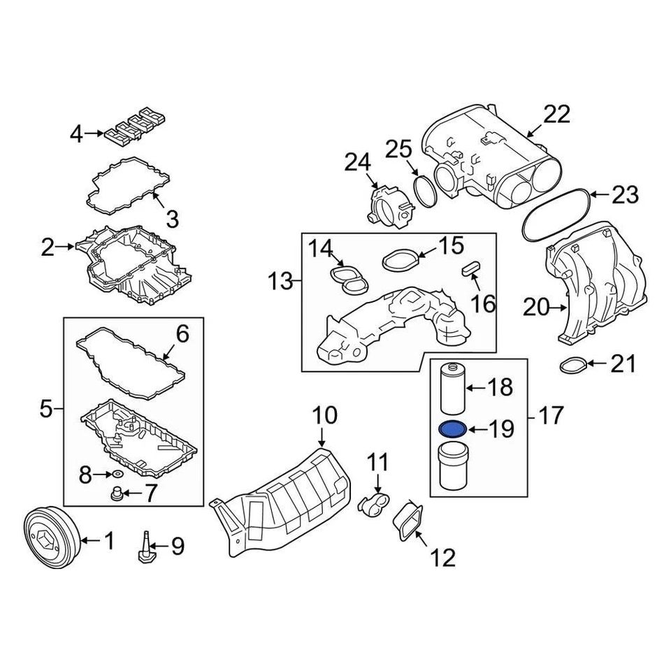 For Porsche Cayenne 03-06 Porsche 0PB115499A Engine Oil Filter Element O-Ring Foto 3 de 4