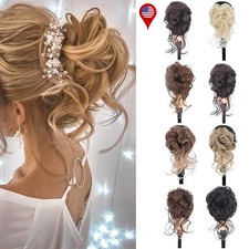Wavy Curly Messy Bun Hair Piece Scrunchies Fluffy Donut Thick Updo Elegant USA