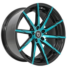 Css-15 Lexani Wheels 20x10 Gloss Blk Teal Blue Metallic Rims 4pcs C3 Css-15 Lexani Wheels 20x10 Gloss Blk Teal Blue Metallic Rims 4pcs C3