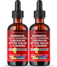 Berberine with Ceylon Cinnamon Supplement Liquid Drops  Bitter Melon Extra-4 OZ