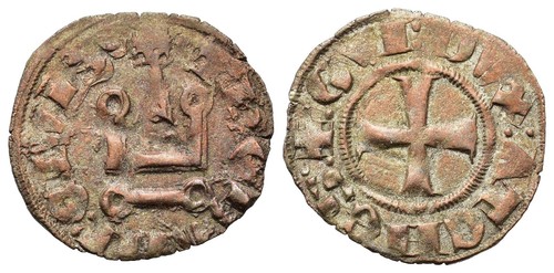 Medieval Europe BI Denier tournois - Thebes 1287-1308 AD - Guy II de la Roche - Picture 1 of 4