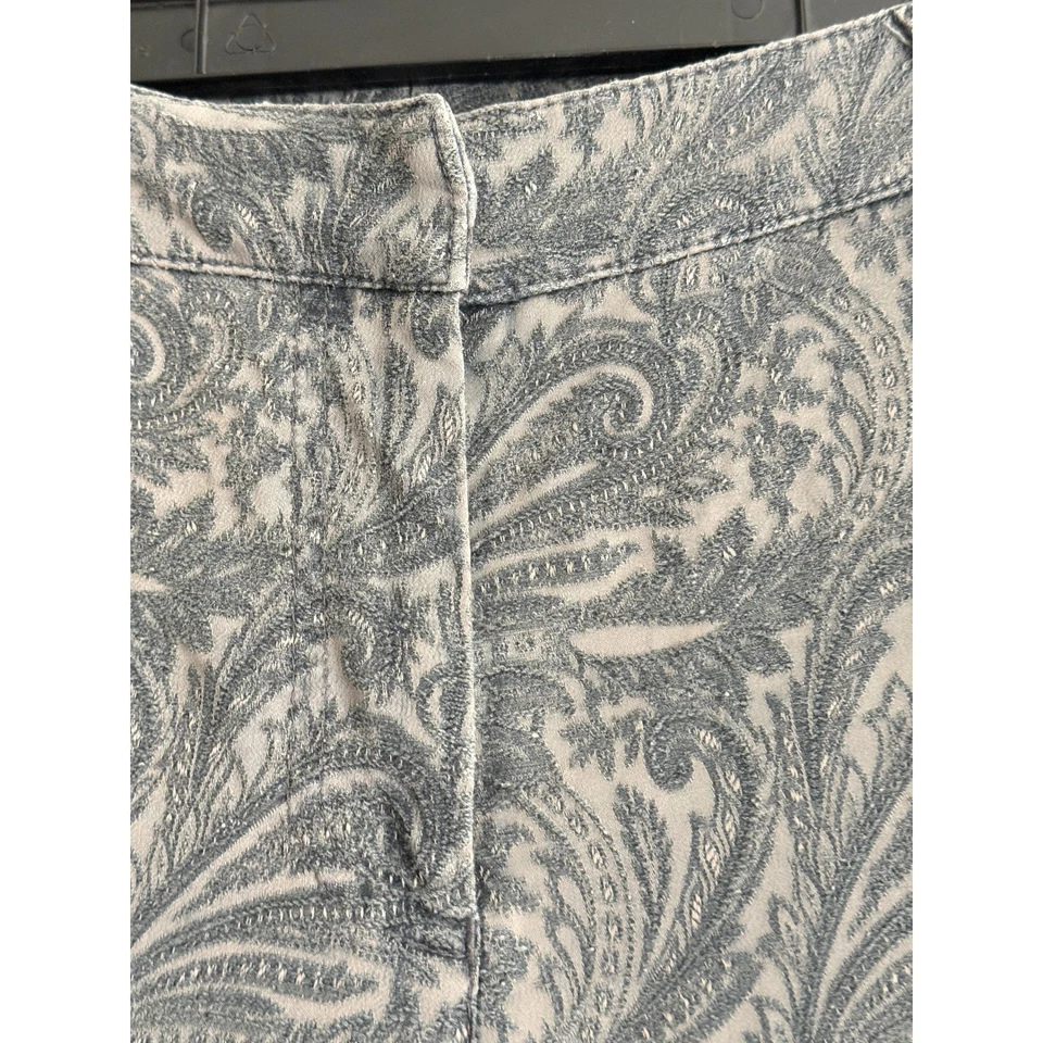 Next Pantalones/Jeans acampanados Bootcut estampado cachemira gris Reino Unido talla 14 R usados en excelente estado Foto 4 de 4