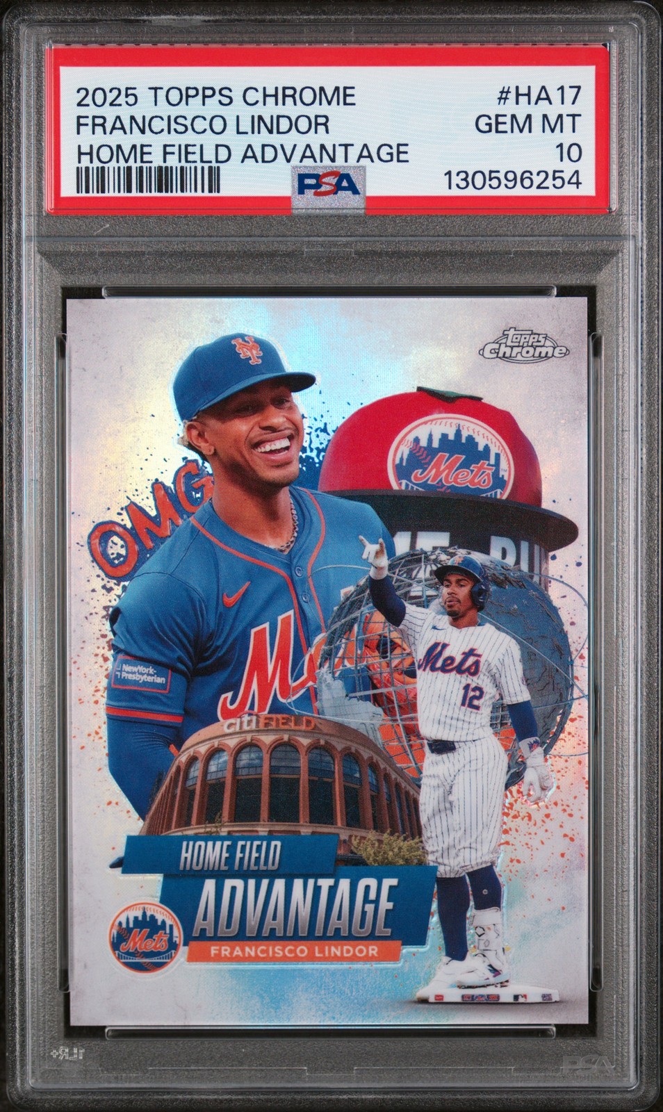2025 TOPPS CHROME HOME FIELD ADVANTAGE #HA17 FRANCISCO LINDOR PSA 10