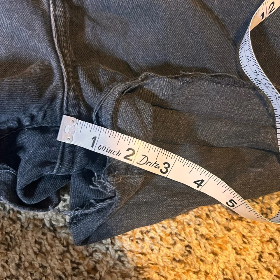 Pantalones Cortos H&M Divididos Negros Denim Mamá Cintura Alta Puños Dobladillo Talla 2 Foto 4 de 4