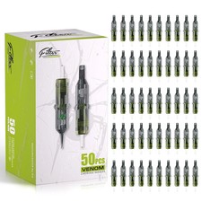 50 Pcs Mixed Bugpin Curved Round Magnum Tattoo Cartridge Needles 7RM 9RM 11RM...
