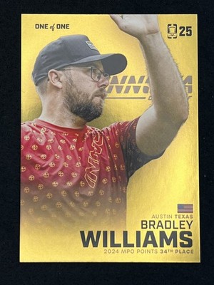 Disc Golf DGPT 2025 Bradley Williams One Of One 1/1 Gold Trading Card