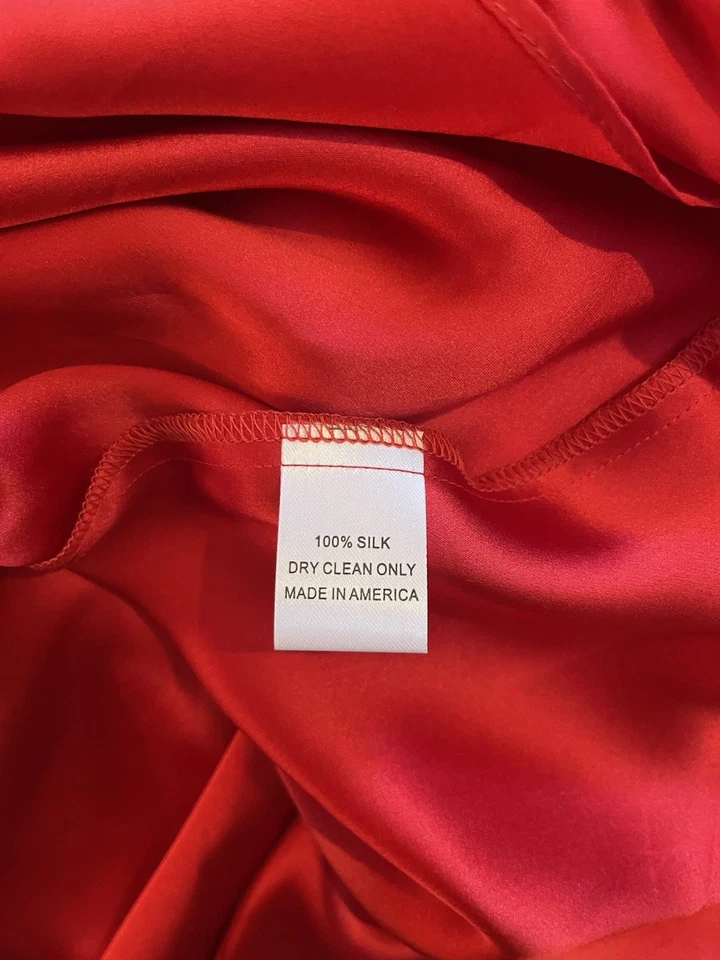 Vestido envolvente sintético de seda rojo Amanda Uprichard talla pequeña Foto 4 de 4