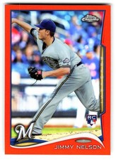 2014 Topps Chrome Orange Refractor Jimmy Nelson #203 RC Milwaukee Brewers