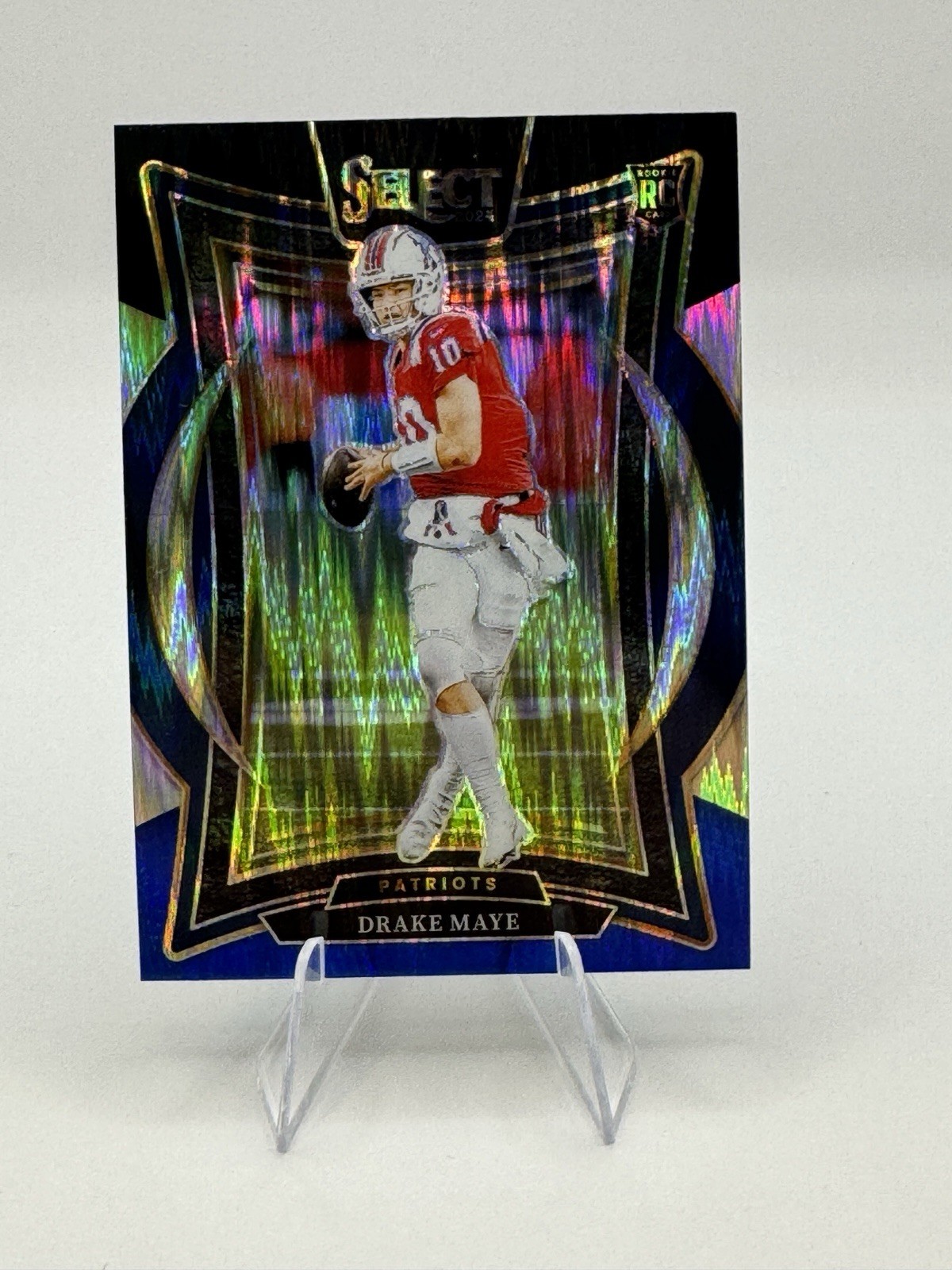 2024 Panini Select - Concourse Drake Maye #27 Red & Blue Shock Prizm (RC)