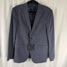 New John Varvatos 100 Wool Blazer Mens 42R Blue 2 Button Front Signature Tailor