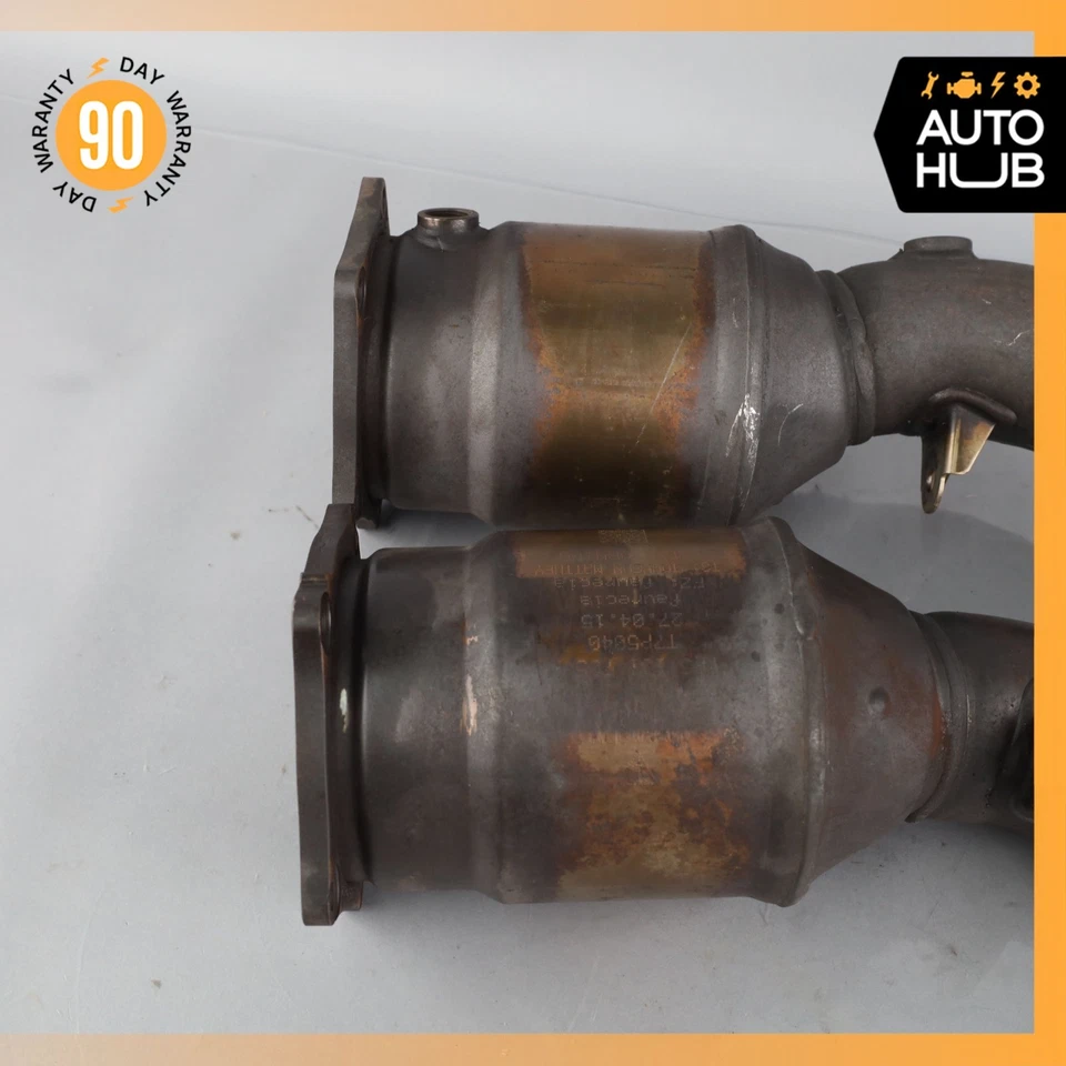 Porsche Cayenne 958 Turbo S Front Engine Exhaust Downpipe Set 7P5254300T OEM - Image 3 of 4