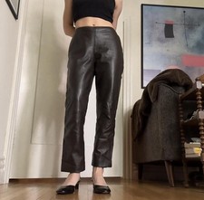 Vintage Brown Genuine Leather Pants