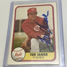 Tom Seaver 1981 Fleer Card #200 Autographed