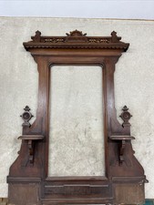 Antique Victorian Eastlake Carved Walnut Topper Shelf Salvage 55 Mirror Old