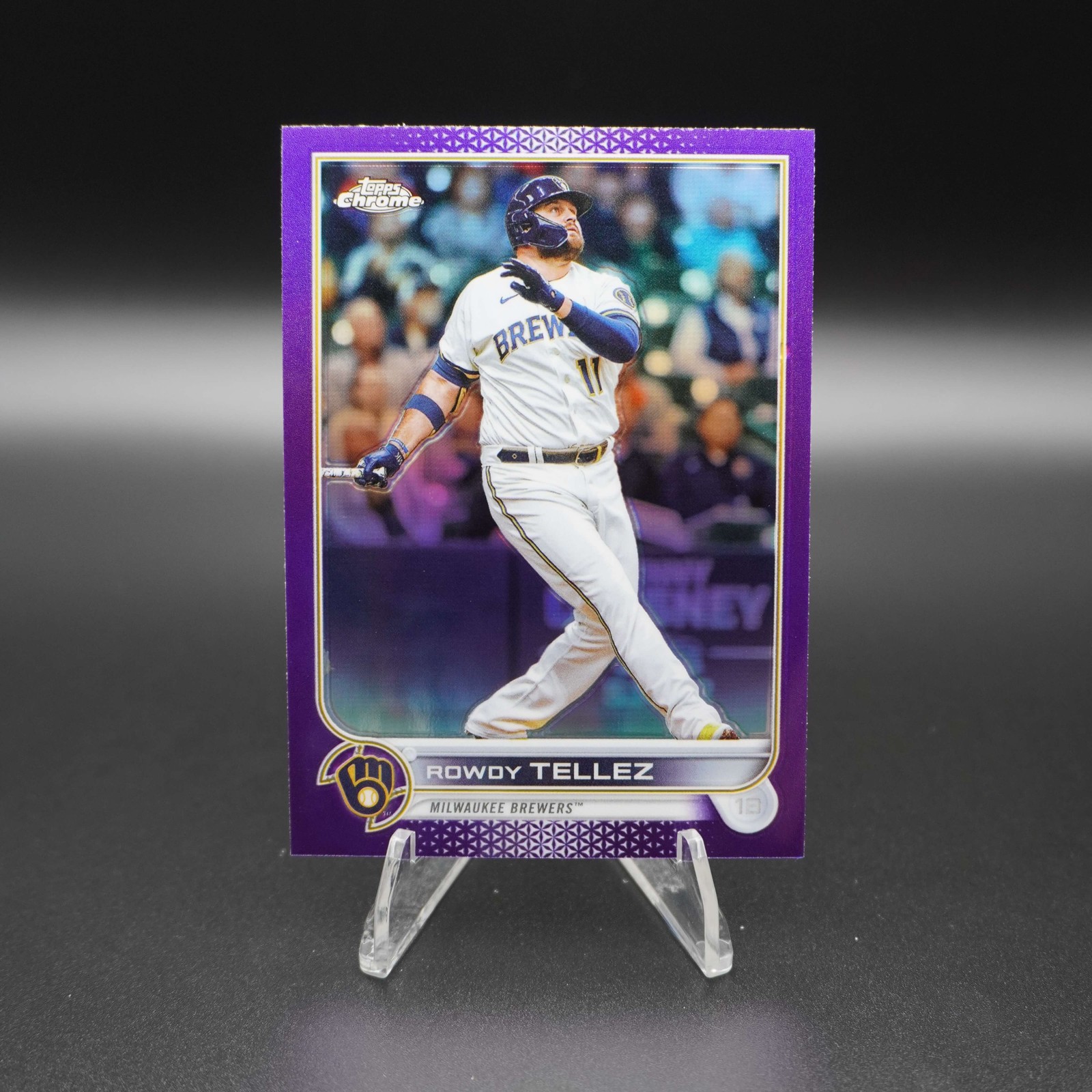 2022 TOPPS CHROME ROWDY TELLEZ #USC86 PURPLE REFRACTOR MILWAUKEE BREWERS