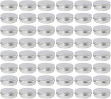 48 Pack 2 Oz Metal round Tins Aluminum Tin Cans Containers with Screw Lid