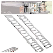 7.3 FT Aluminum Loading Ramps 1,400 LBS/Pair – 2-in-1 Ramp & Tailgate Extender