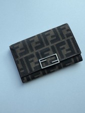FENDI Zucca Pattern Clip Trifold Wallet Vintage