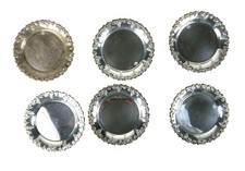 S Metall Set Of 6 Vintage Silver Plated Coasters Grape Sweden Vintage