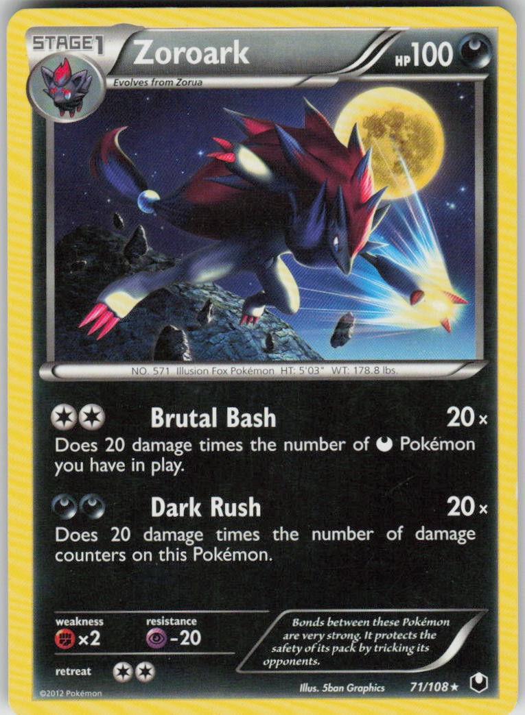 Pokemon Zoroark Rare Dark Explorers 71/108 NM