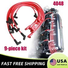8mm Spark Plug Wires 4048 HEI Under Header Sets For SBC Small Block Chevy 283 US